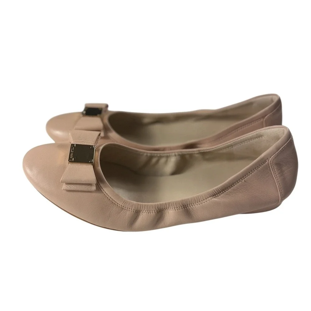 Cole Haan Tali Bow Ballet Flats Canyon Rose Pink Leather D43670 Womens 10.5 B